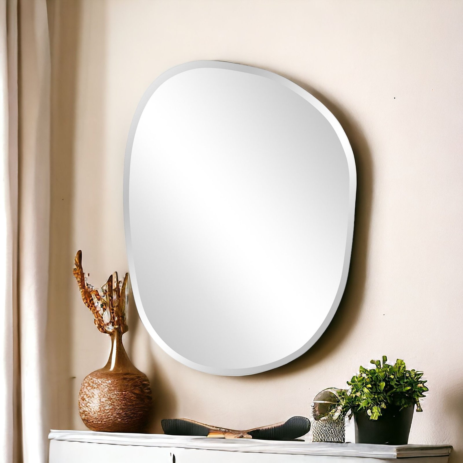 24″ Abstract Unframed Accent Mirror