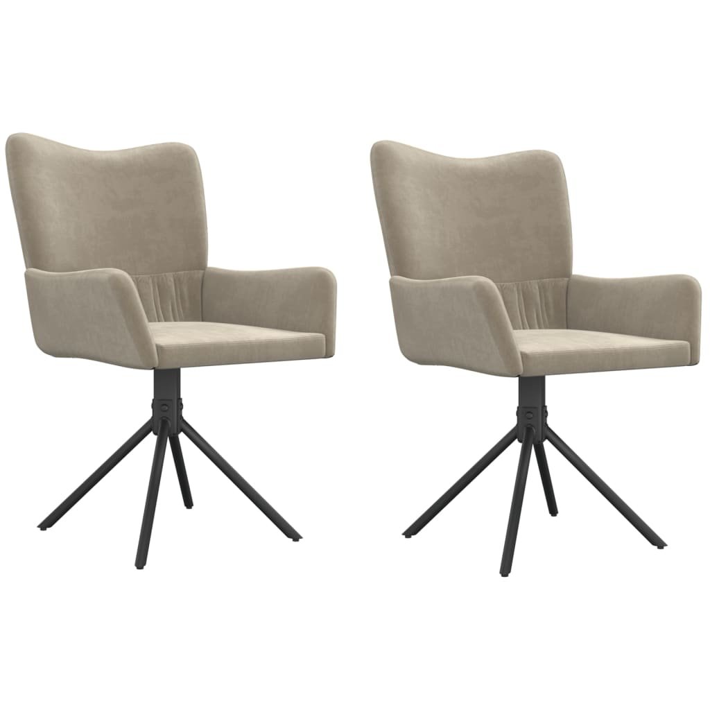 vidaXL Swivel Dining Chairs 2 Pcs Upholstered Accent Leisure Side Chair Velvet