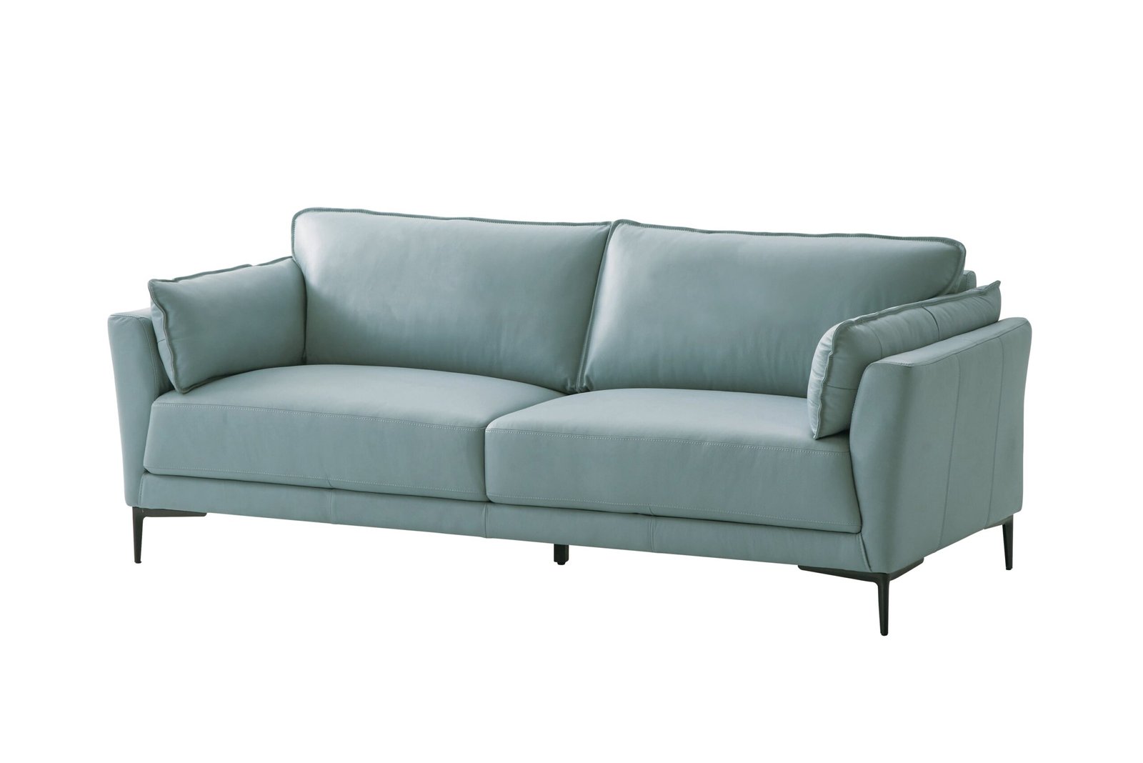 ACME Mesut Sofa, Light Blue Top Grain Leather