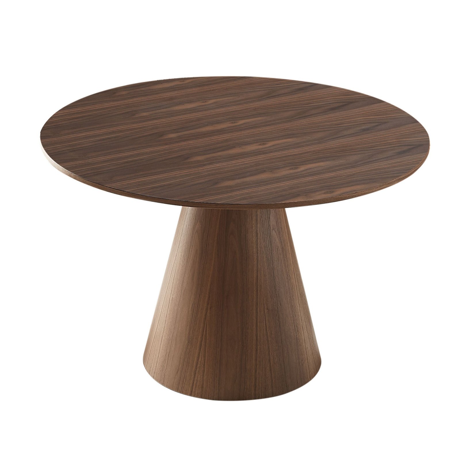 Round Modern Walnut Dining Table