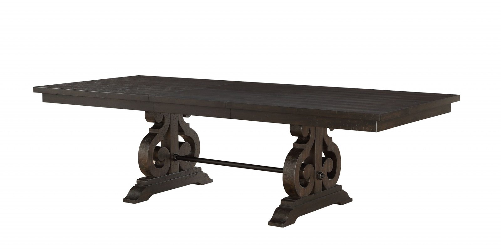 104″ Brown Solid Wood Trestle Base Dining Table