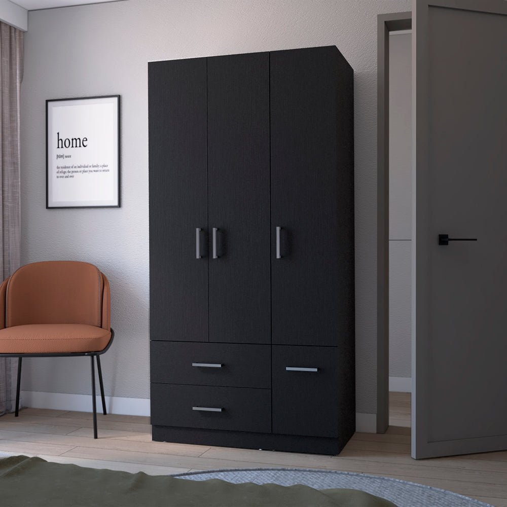 Four Door Armoire Crosby, Bedroom, Black