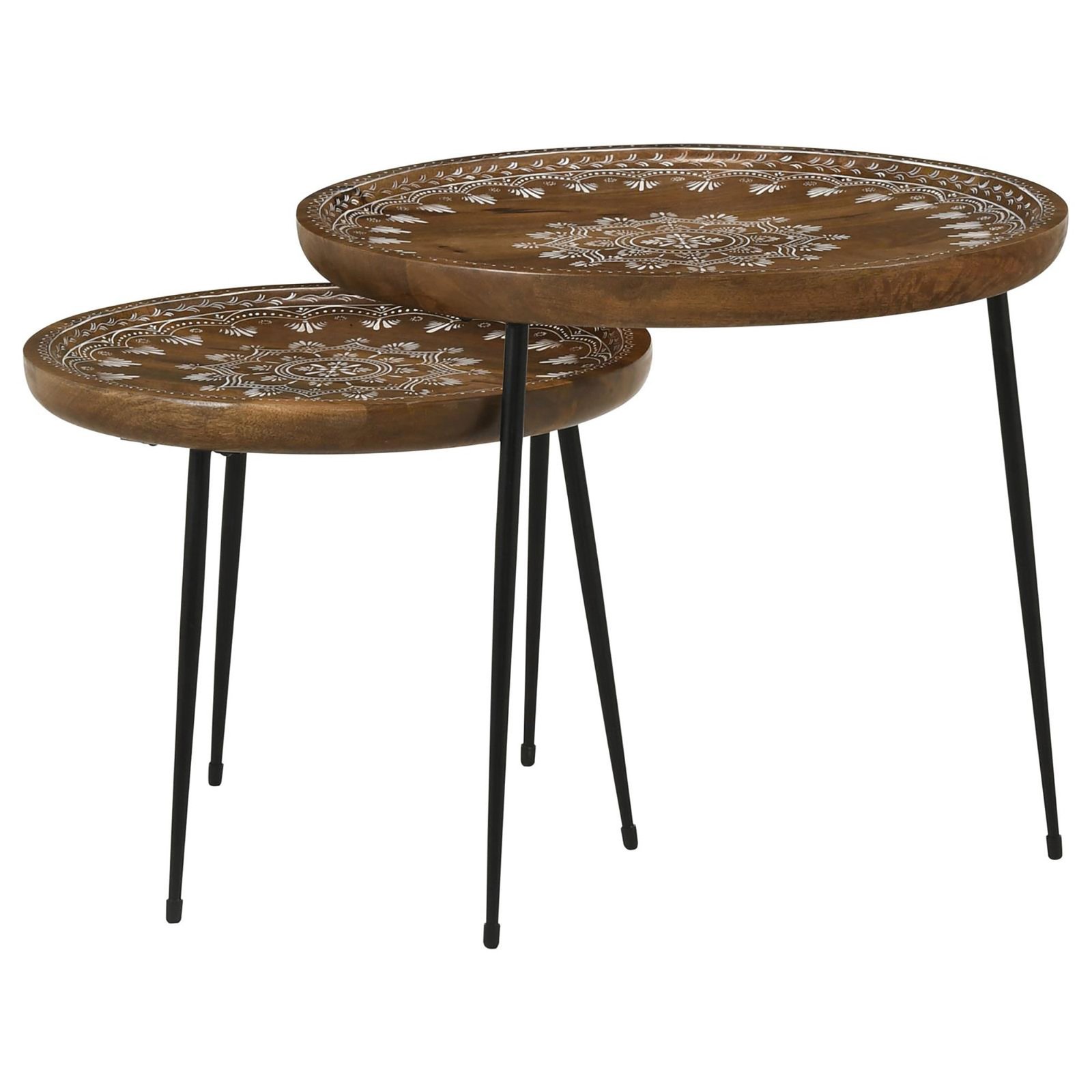 Honey and Black 2-Piece Nesting Table