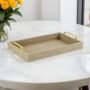 Beige Linen and Wooden Tray