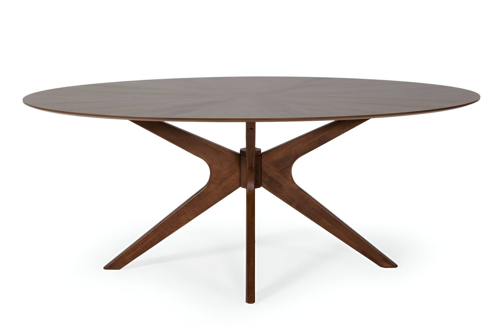 75″ Brown Oval Solid Manufactured Wood Pedestal Base Dining Table